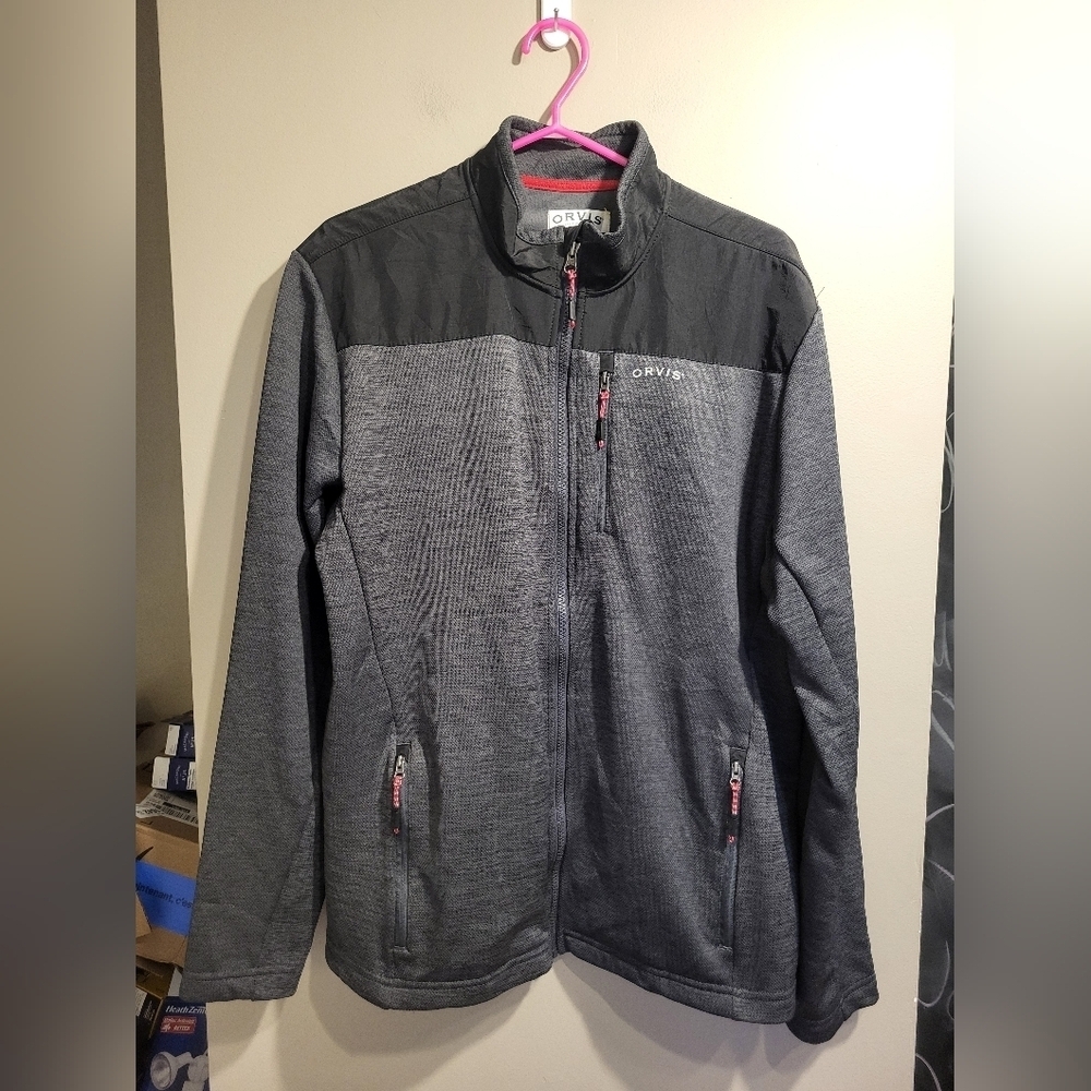 Orvis Men's Black and Gray Performance Jacket, Size Large